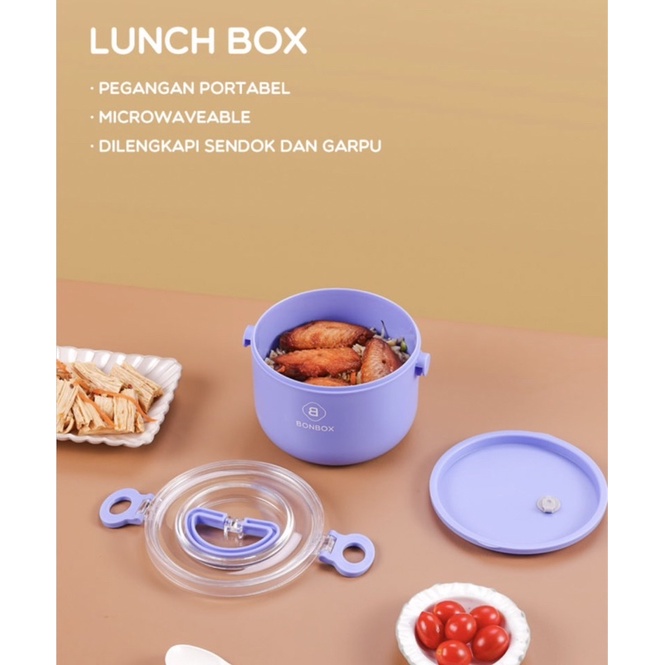 BONBOX Lunch Box Microwaveable Portabel Kotak Makan Elegant Dan Praktis Bahan PP Food Grade