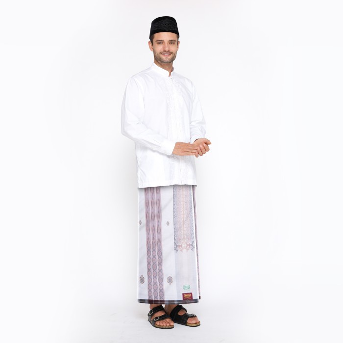 Sarung BHS Excellent Gold Motif JGF Putih Cream
