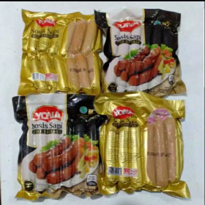 Sosis Sapi Bakar Mini YONA 500Gr isi 10 pcs dan 6pcs