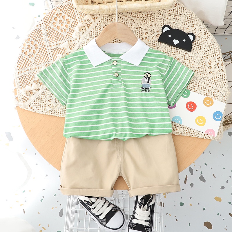 HappyOliver SET TNWX BEAR EBV Setelan Bayi Laki-laki Lengan Pendek