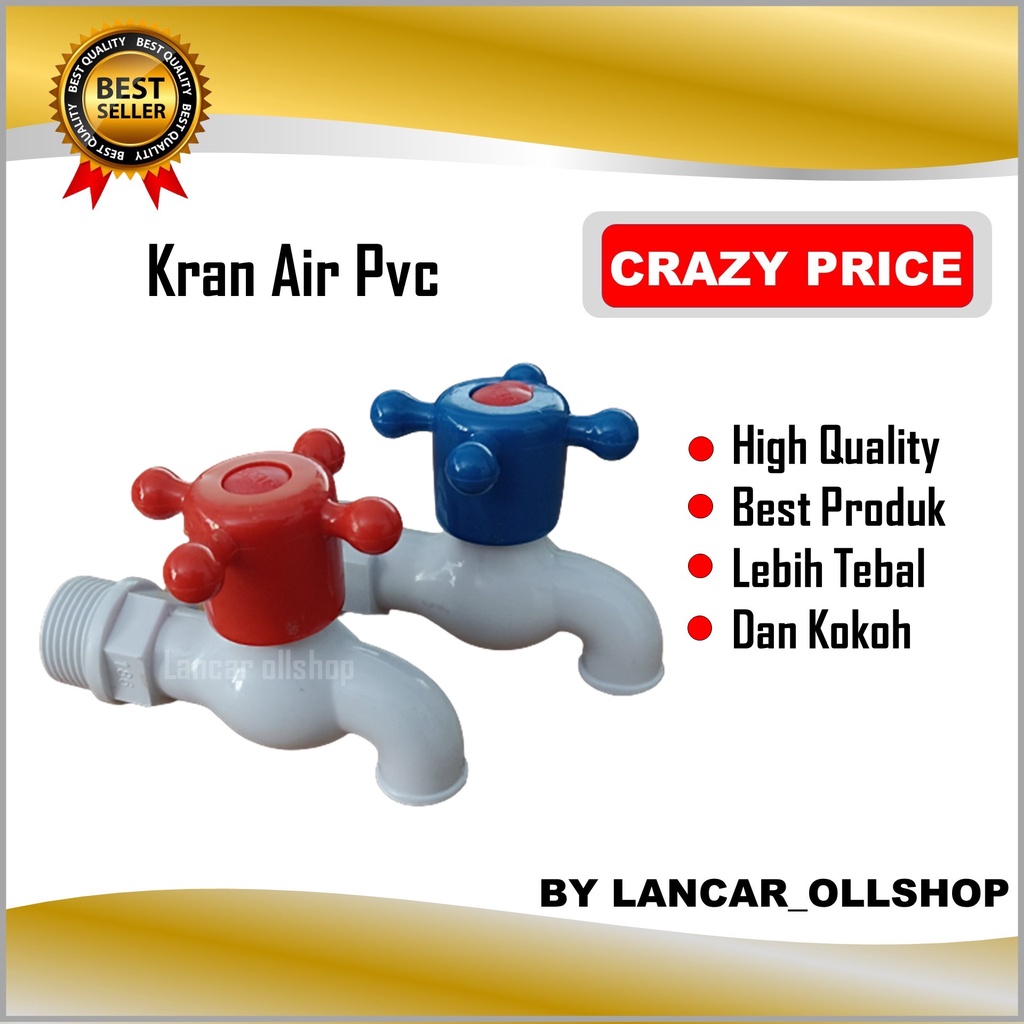 Keran Plastik Baling 1/2 inch / Kran Air Pvc Kran Tembok Keran Air Keran PVC Keran Keran Kamar Mandi 1/2 inch 3/4 Inch Termurah