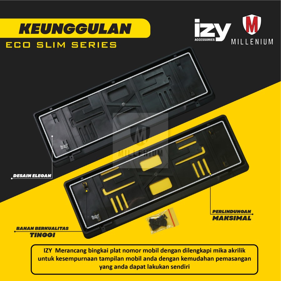 COVER TEMPAT DUDUKAN PLAT NOMOR MOBIL MODEL ASTRA IZY DENGAN AKRILIK