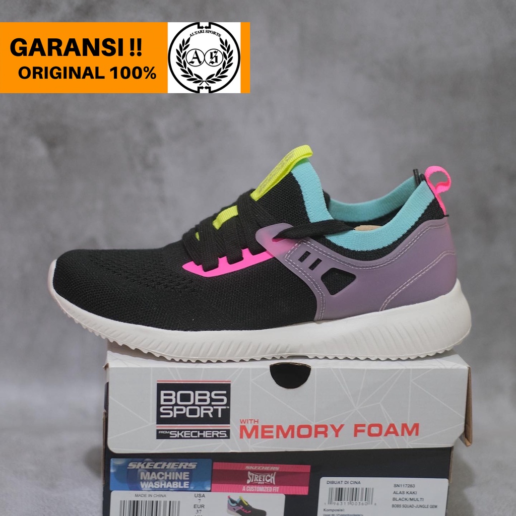 Jual SEPATU WANITA SKECHERS BOBS SQUAD ORIGINAL ASLI BNIB 117283/BKMT ...