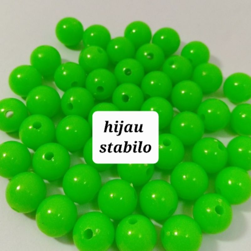 

mutiara susu hijau stabilo 18mm/pcs