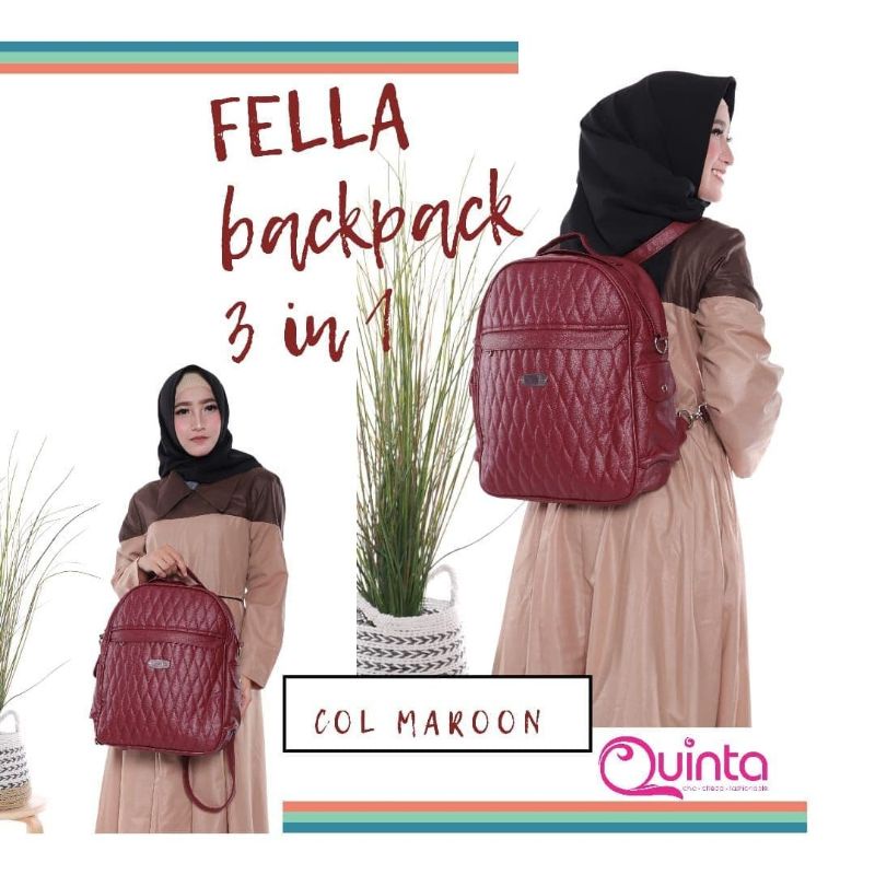 TAS 3 IN 1 BACKPACK PREMIUM TAS RANSEL TAS FELLA QUINTA TAS KERJA KULIAH