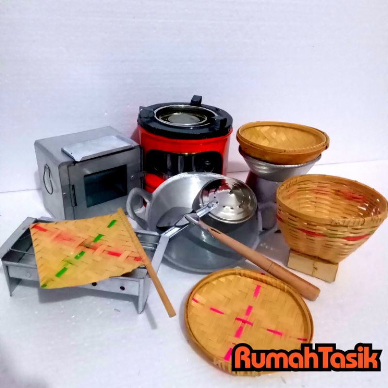 Rumah Tasik Alat Masak Masakan Anak Kompor Mini Paket Oven Kukusan Jadul Plus Bakaran