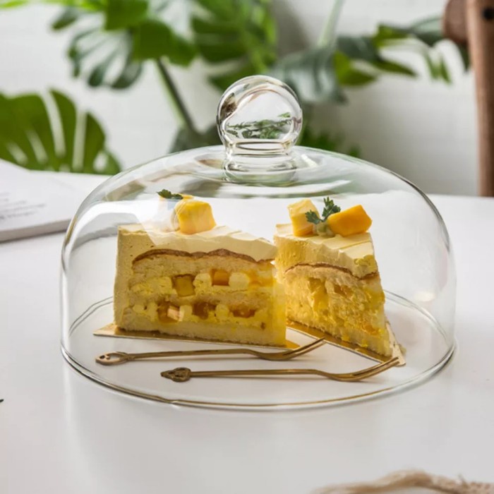 Tud Tudung Saji Cover Penutup Tutup Piring Makanan Dessert Cake Kue Kaca