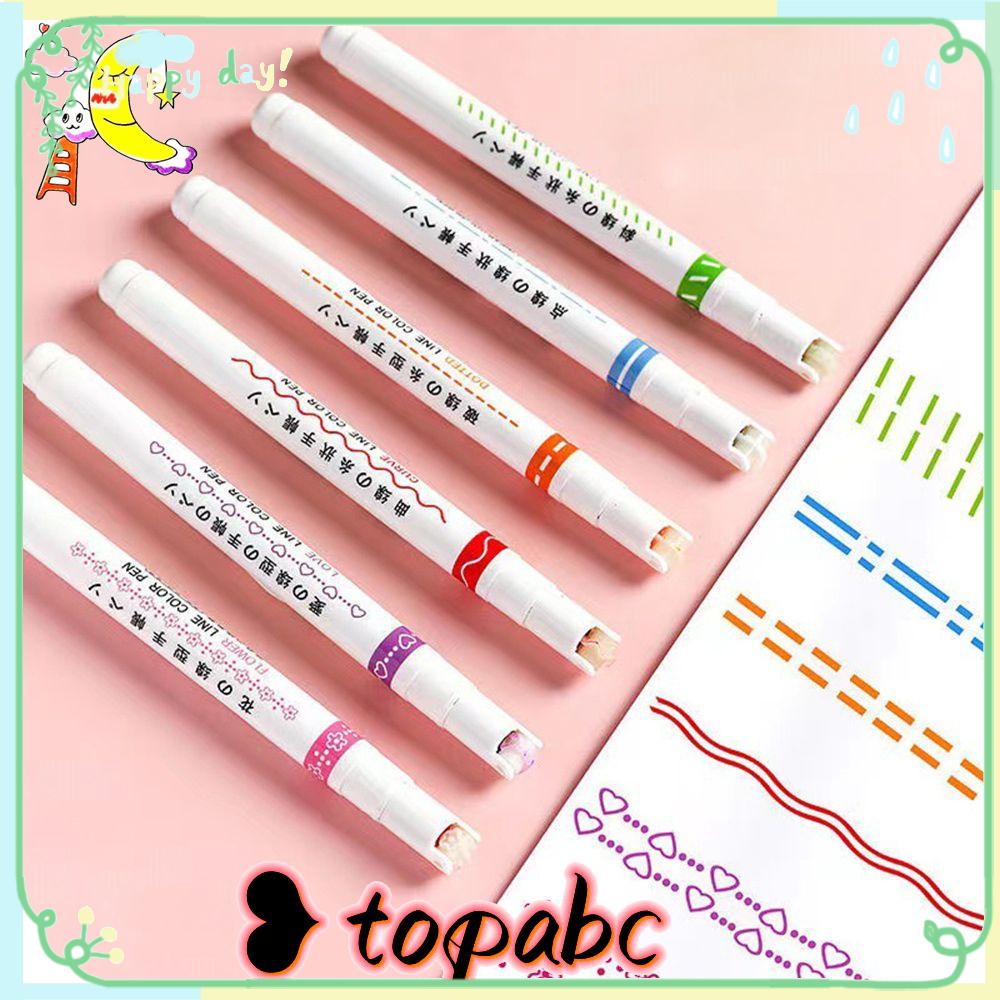 Top Curve Stabilo Pen Art Stationery Alat Kantor Berbentuk Bunga Garis Kurva Warna Terintegrasi