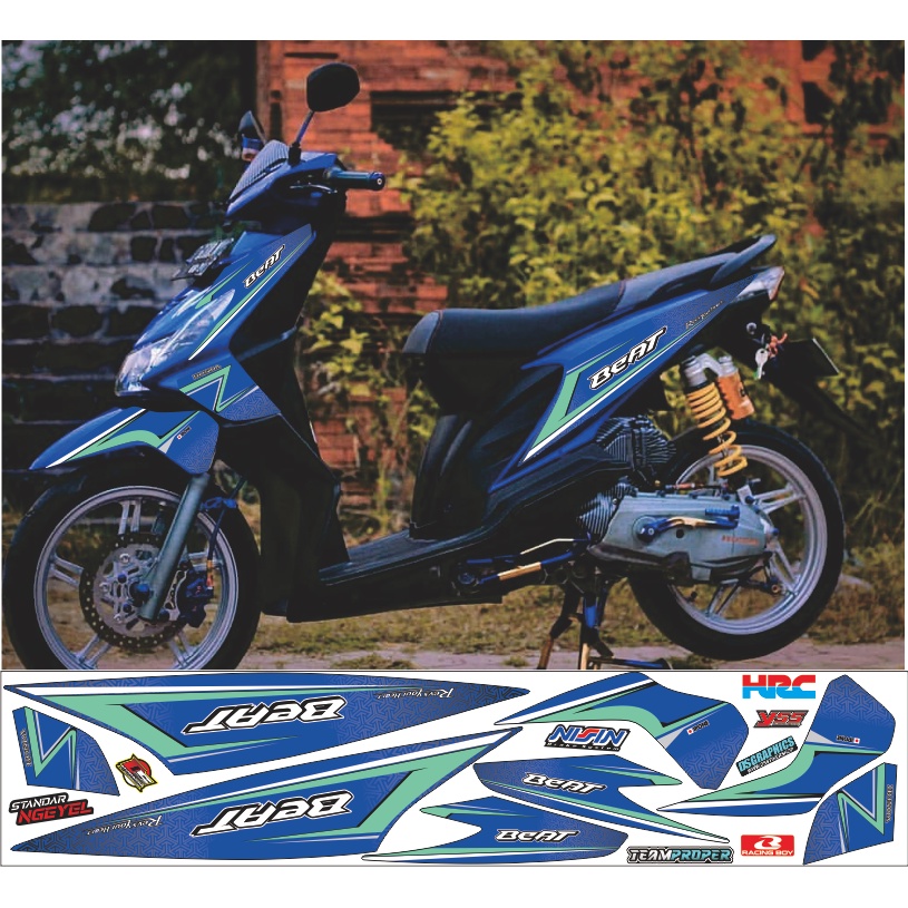 COD SRIPING/STICKER VARIASI BEAT KARBU WARNA BIRU LIS TOSKA
