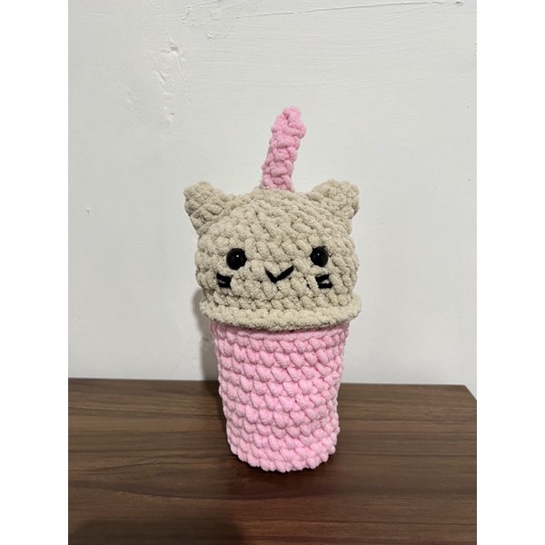 Boneka rajut cup boba tea custom
