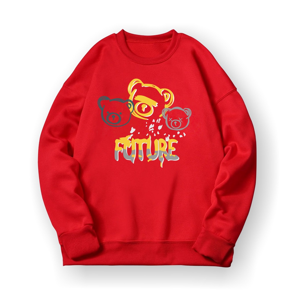 Future Bear Sweatshirt Basic II Sweater Crewneck Print DTF II Sz M - XL Anak &amp; Dewasa ( Pria &amp; Wanita )