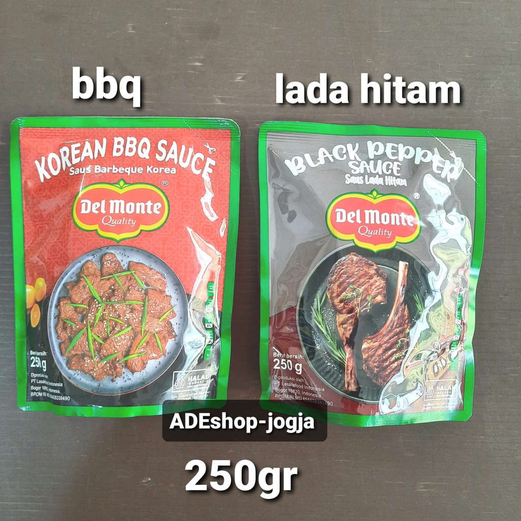 

delmonte korean bbq sauce black pepper lada hitam 250 gr barbeque pouc