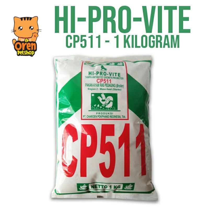 Makanan Pur Pakan Ayam CP511 511 Hiprovite Pokphand kemasan pabrik 1 kg