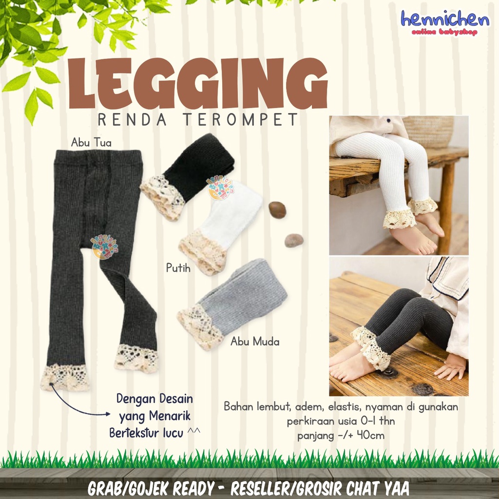 LEGGING BAYI CELANA LEGGING ANAK PEREMPUAN RAJUT RENDA TEROMPET BERTEKSTUR LEGGING BABY