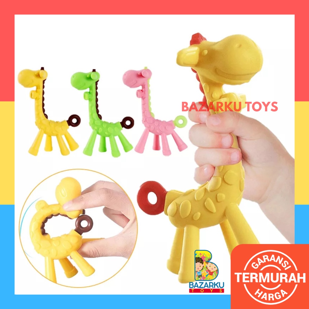 Teether Jerapah Teether Bayi Mainan Gigitan Bayi Bahan Silikon Mainan Bayi Silikon