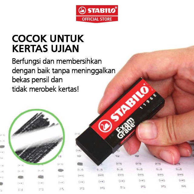 

STABILO Exam Grade Eraser Penghapus Pensil Ujian Sekolah 2B Hitam Putih Warna-warni