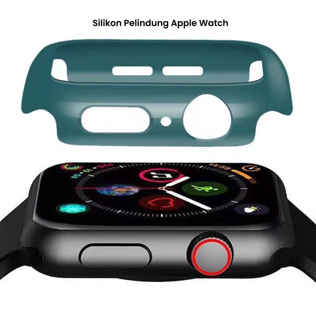 Case Bumper Pelindung Tepi Apple Watch TPU Soft Case iWatch Candy Silicone Screen Protector