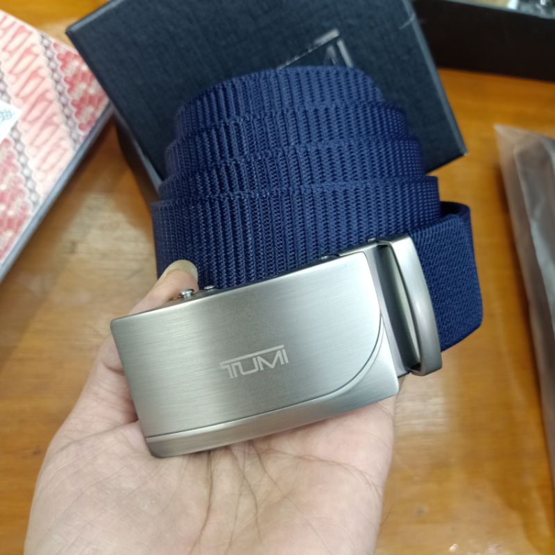 Ikat Pinggang Tumi Nylon Jepit Gesper Belt Premium import
