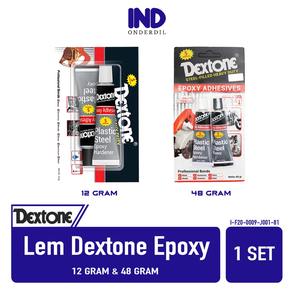 Lem Dextone Epoxy Adhesive 5 Menit Besi Keramik Kayu Kaca Aluminium Baja Perekat Kuat Heavy Duty High Strength 12 48 Gram gr