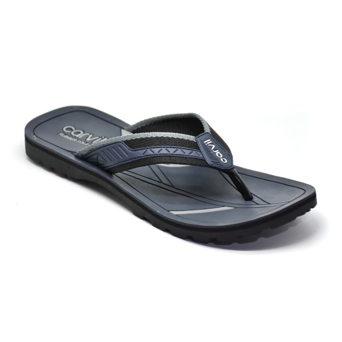 Carvil New Emw 05 M Navy Grey Sandal Jepit Casual Pria_A29