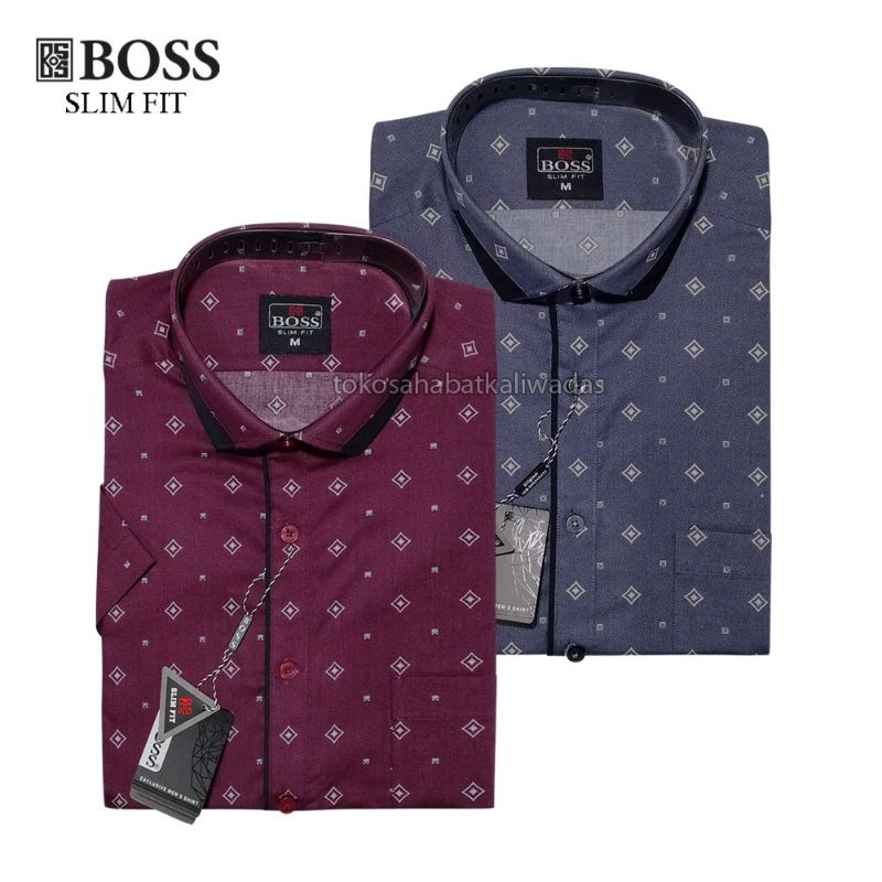 KEMEJA TANGAN PENDEK SLIMFIT BOSS 1240