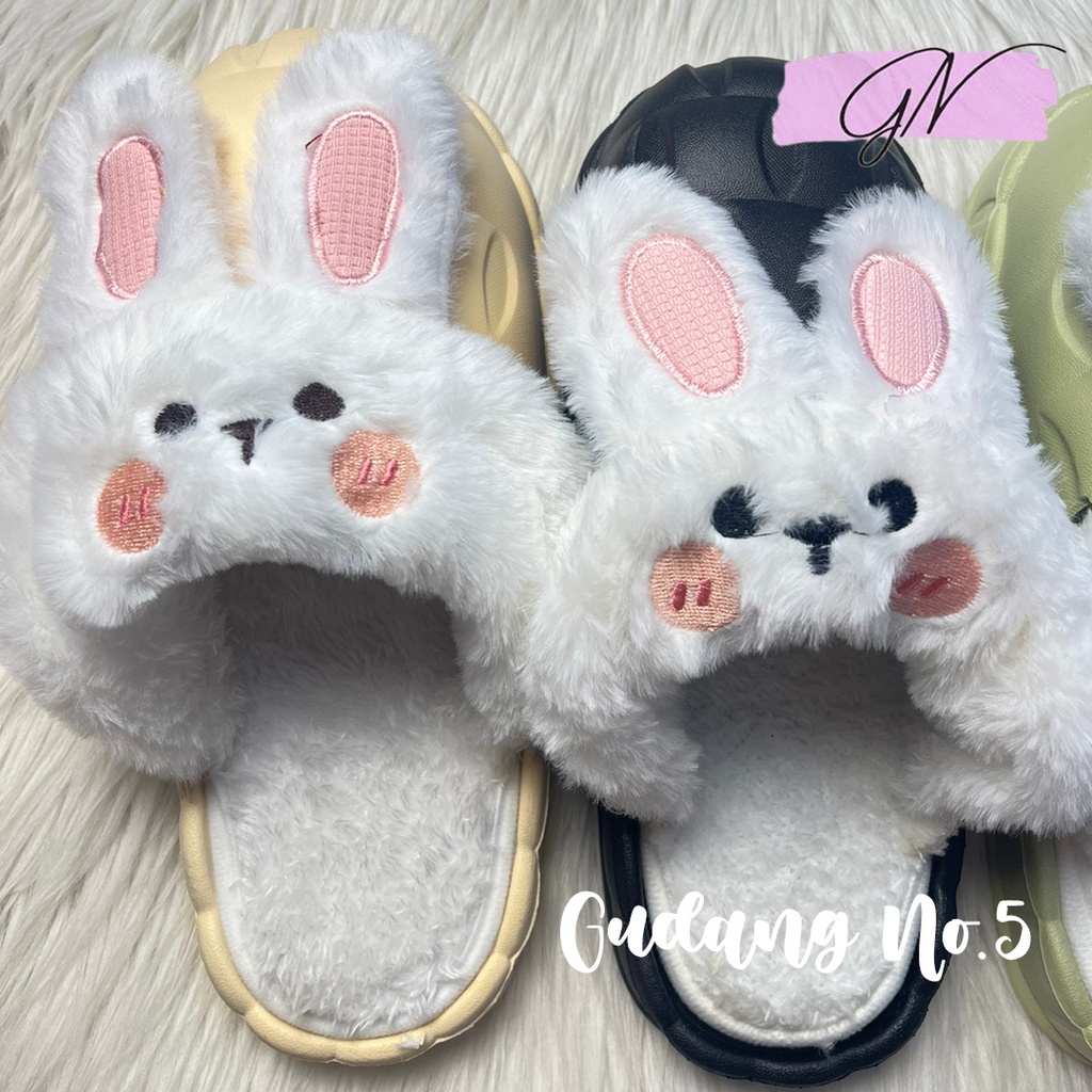 GN-8826-A Sandal Selop Jelly Wanita Model Rabbit Sandal Tidur Empuk Import PCU