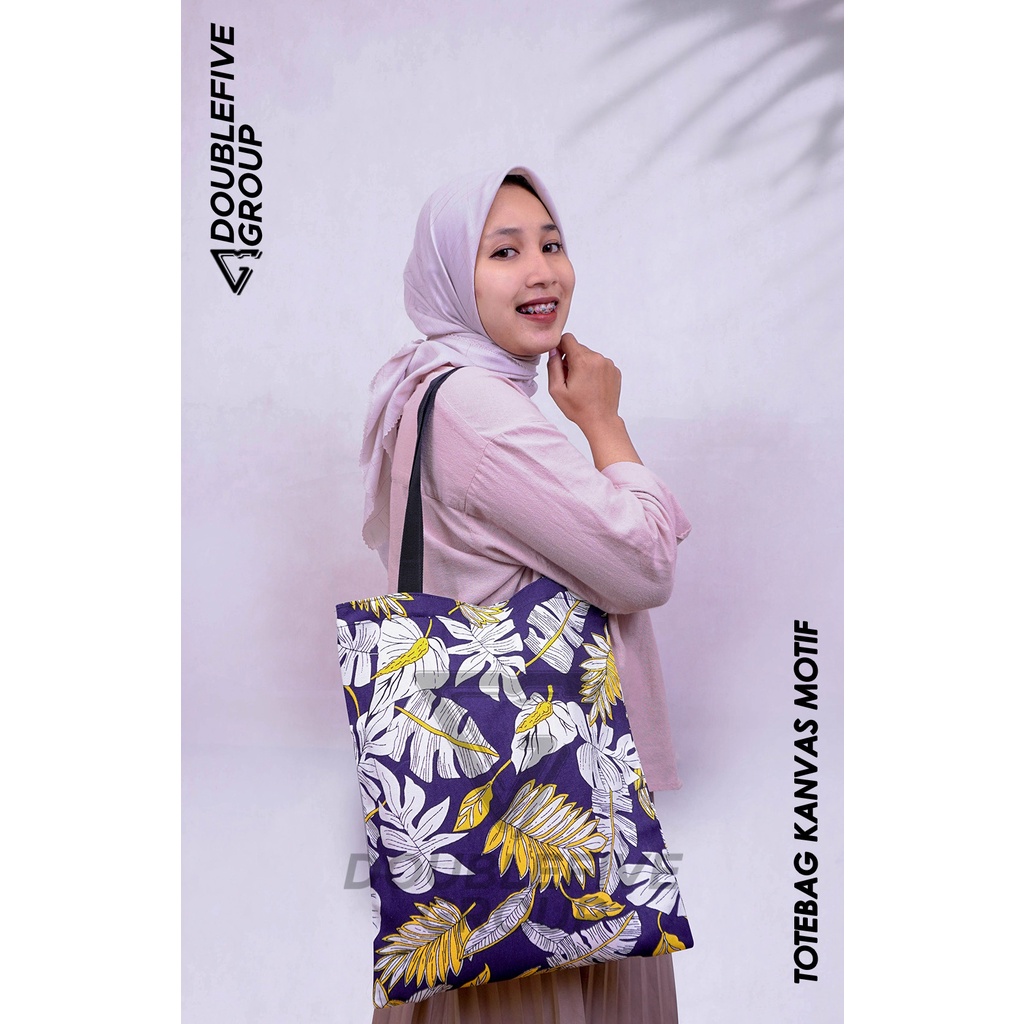 Totebag Wanita - Tote Bag Resleting - Tote Bag Kanvas - Tote Bag Pria - Totebag Wanita Kanvas Motif