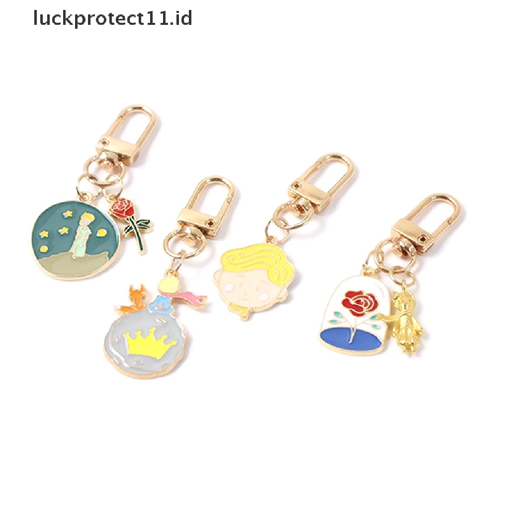 /Fashion Hot// Fashion// 1pcs Lovely Rose Boy Little Prince Pendant Key Chain Gantungan Kunci Planet Rubah Kecil.