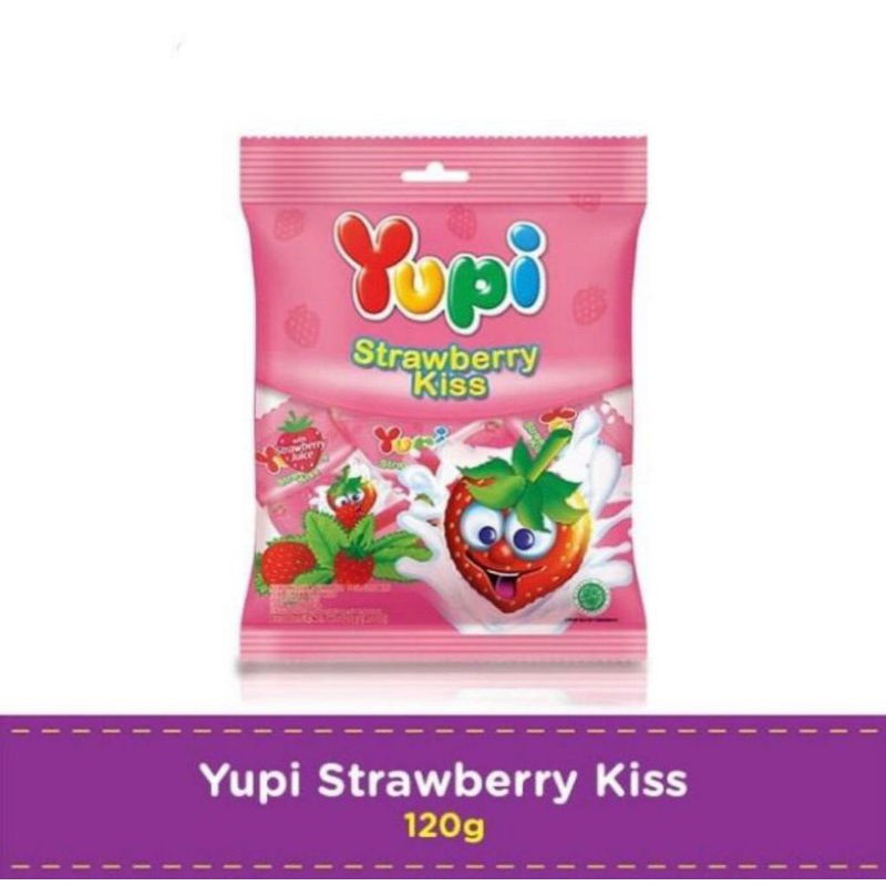 YUPI Strawberry Kiss - Permen Yupi - Permen Murah 120gr