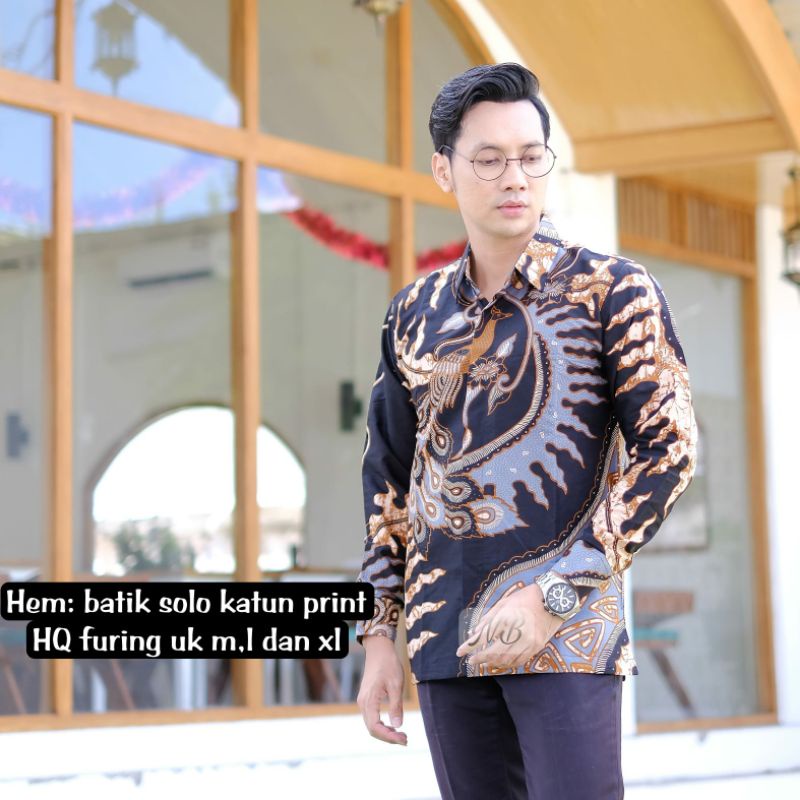 Kemeja Batik Pria Lengan Panjang Kekinian Terbaru FURING S M L XL XXL NH