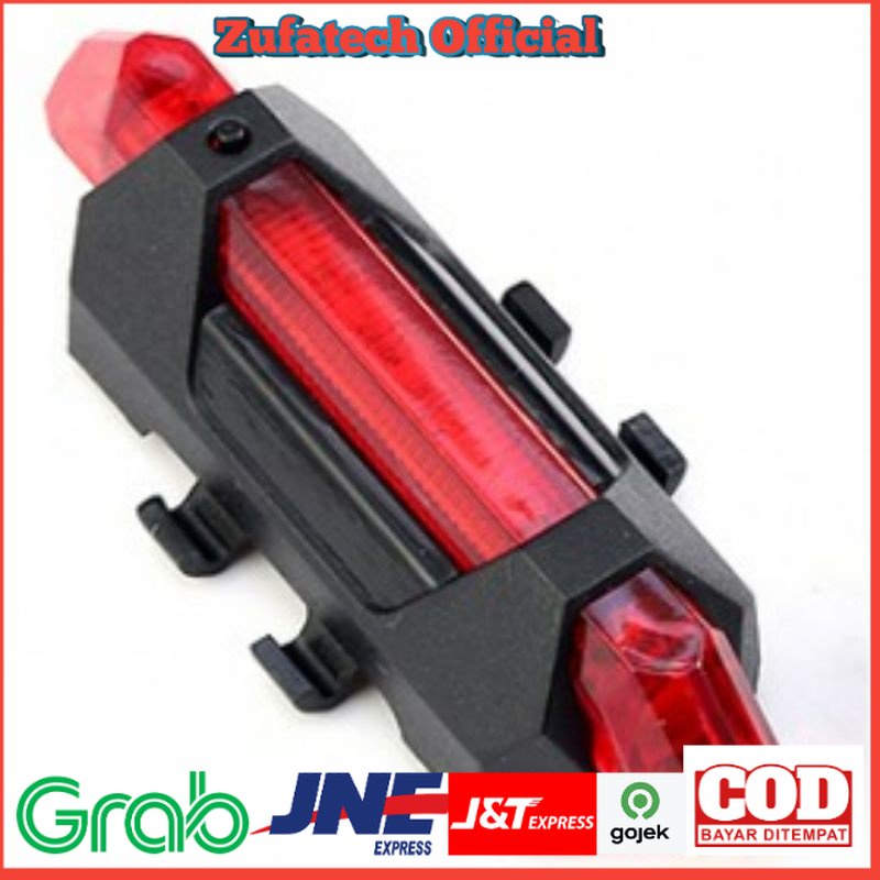 TaffLED Defensor Lampu Sepeda 5 LED Taillight Rechargeable - DC-918 -Red