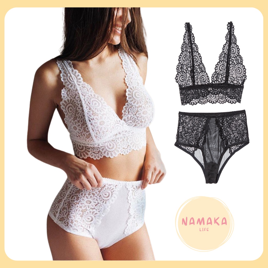 [NL] LINGERIE WANITA BROKAT SEXY AMERICAN BRA SET CD BH DENGAN KOLOR LENTUR SEXY HOT NIGHT PEREMPUAN