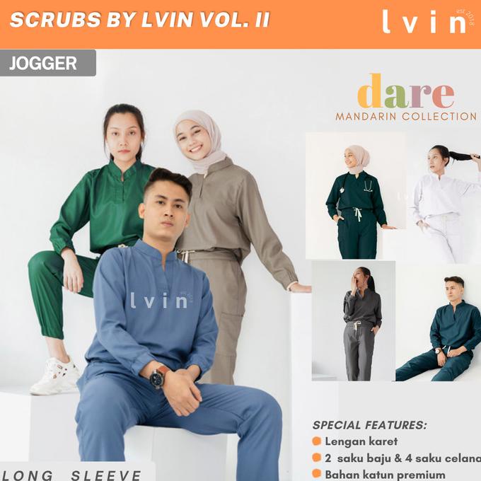 [ Lvin ] Mandarin Collar Baju OKA Joger Lengan Panjang / Baju Jaga OK2
