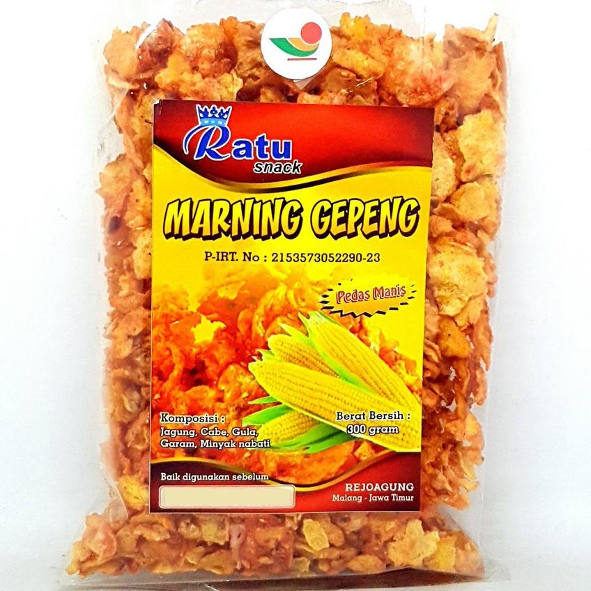 

↥ RATU SNACK MARNING GEPENG CABE MERAH 300gr | KRIPIK JAGUNG MANIS PEDAS ⌅