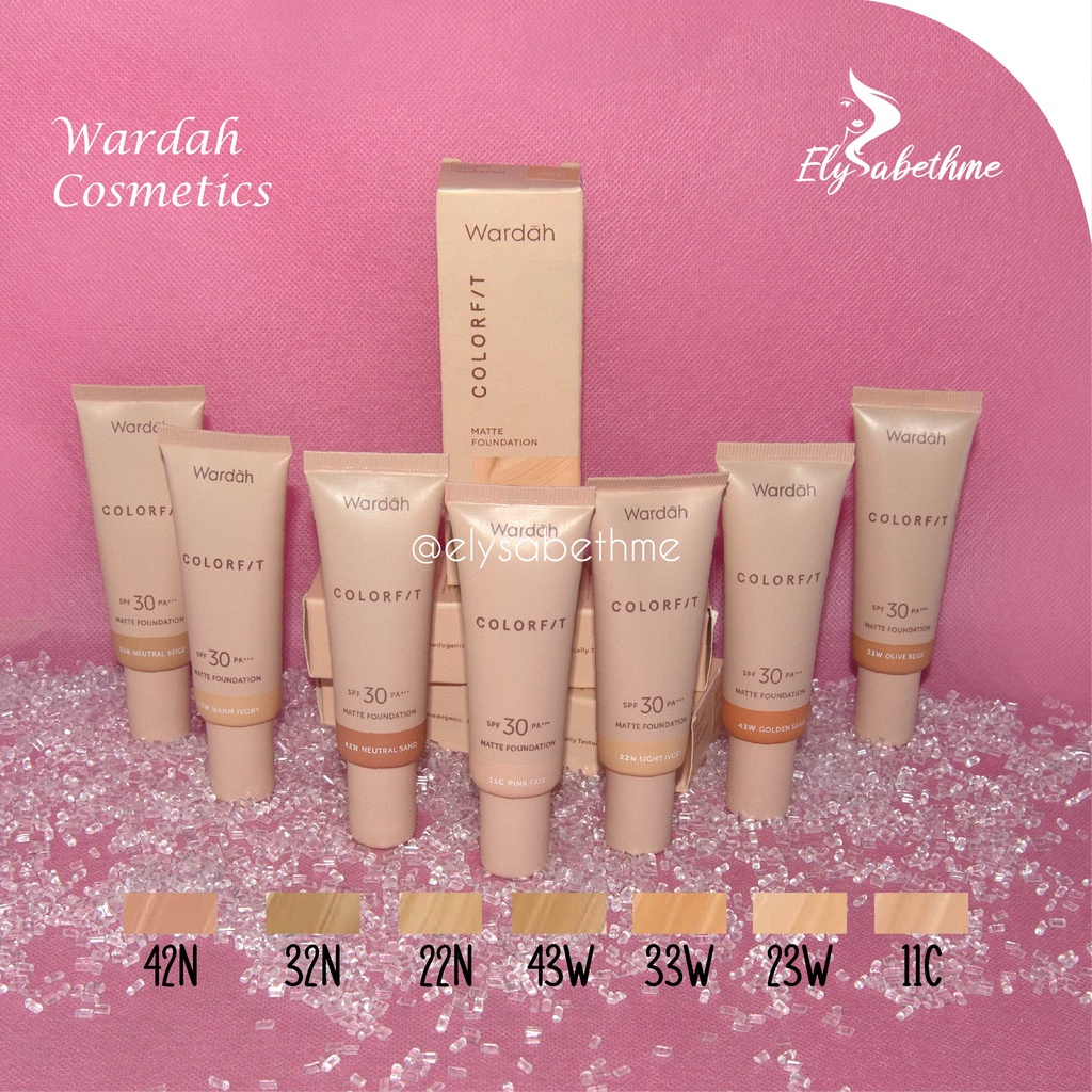 ✿ELYSABETHME✿ 🅆 🄰 🅁 🄳 🄰 🄷 Wardah Colorfit Matte Foundation alas bedak menutup pori full coverage