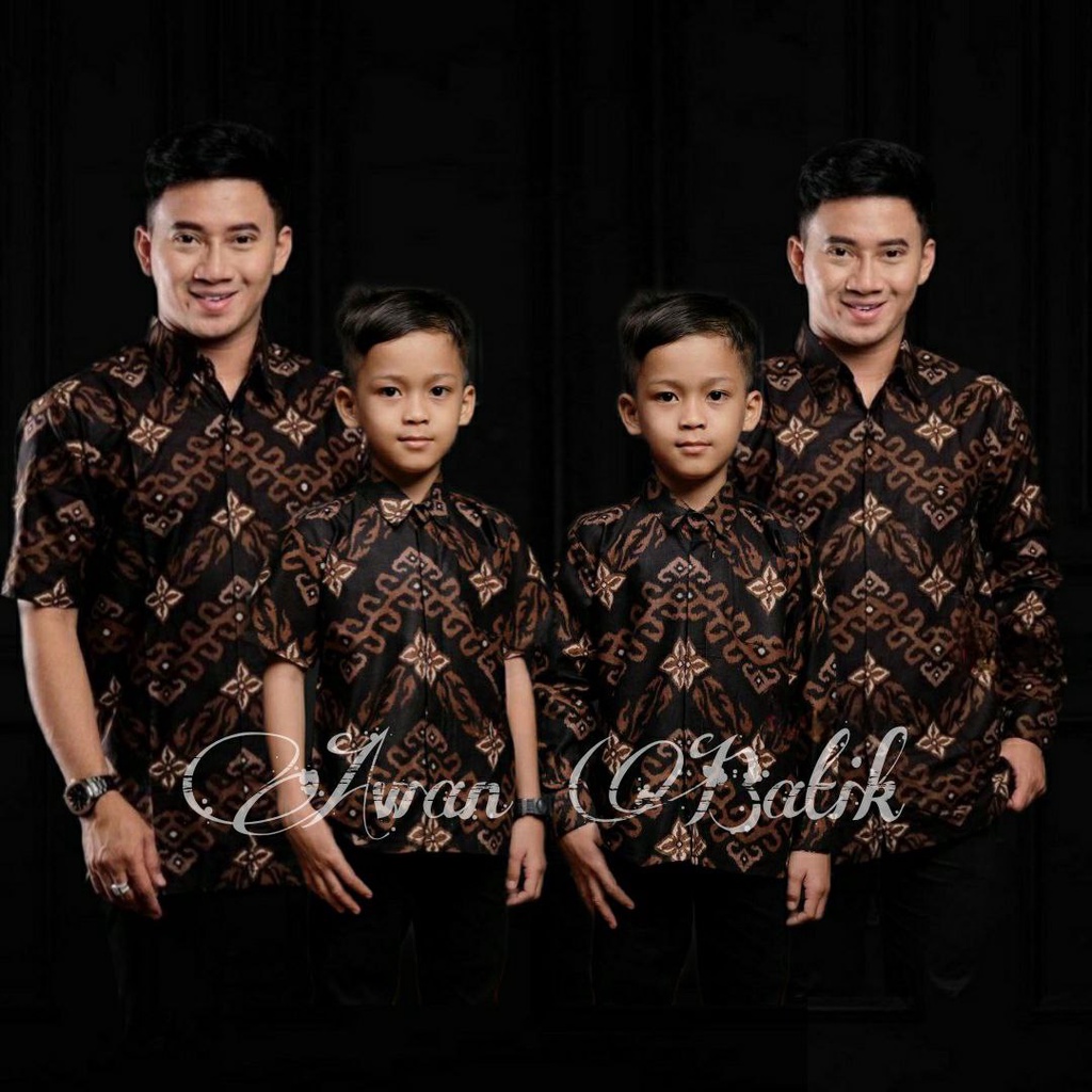 BATIK AWAN TERBARU Couple sweet || couple batik ayah dan anak cowok BATIK HITAM BATIK COKLAT BATIK SONGKET