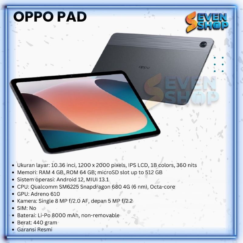 TAB OPPO PAD GARANSI RESMI