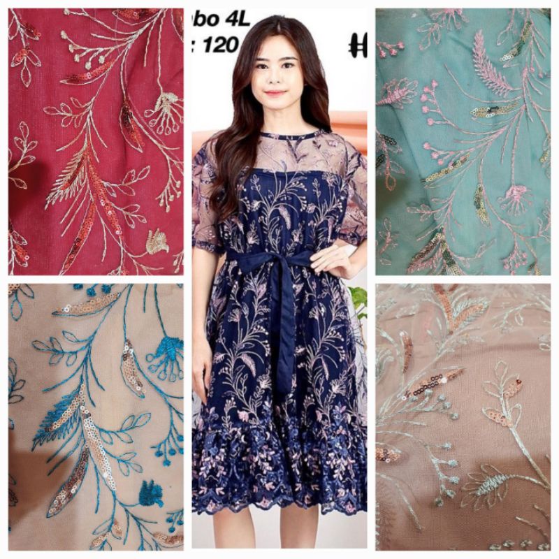 dress brokat super jumbo/dress tile super jumbo/dress pesta/dress imlek jumbo/dress xxxl/dress broka