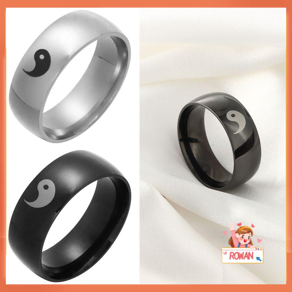 R-bunga Cincin Aksesoris Stainless Steel Perhiasan Anak Laki-Laki Gaya Cina Tai Chi