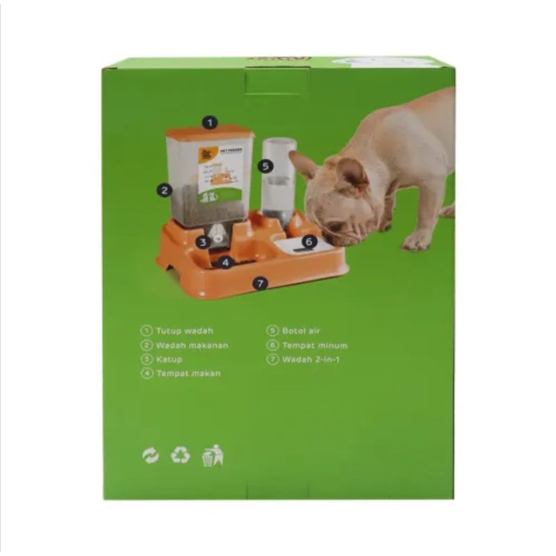 PAWS N TAIL Dispenser Makanan 2in1/Tempat Makanan&amp;Minuman Hewan