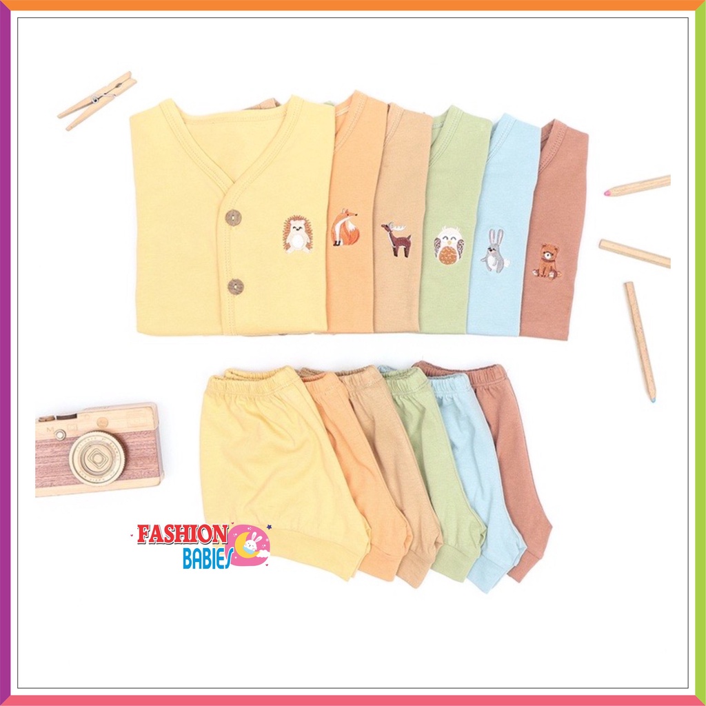 MOOI SHORT BUTTON SET | SETELAN PENDEK 0-2 TH ❤ Fashionbabies ❤
