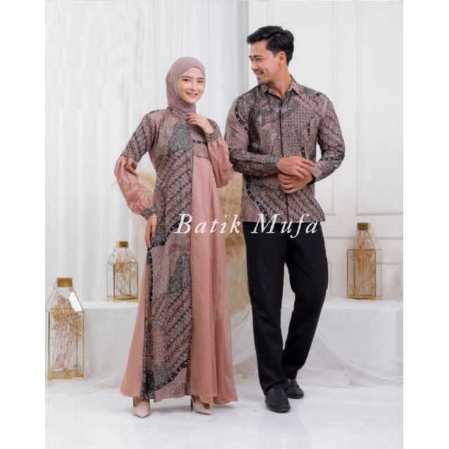 COUPLE KELUARGA GAMIS AYRA GOWN WARNA SAGE / BROWNIE / MAUVE | GAMIS LEBARAN