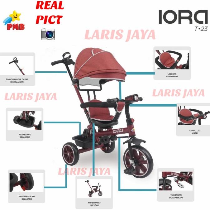 Sepeda Roda Tida Anak Sepeda Roda Tiga Iora T-23 Model Terbaru Pmb T23 #Original