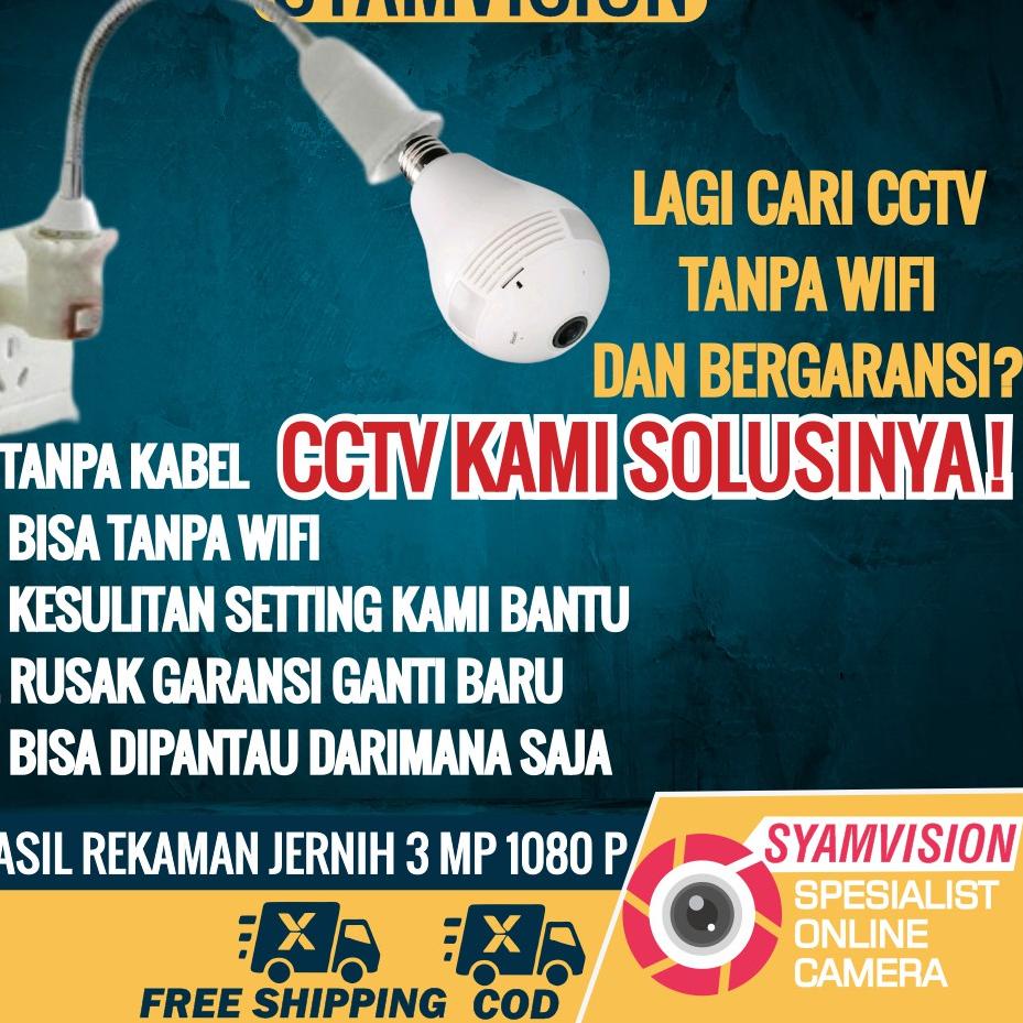 Termurah CCTV LAMPU BOHLAM WIFI MURAH KAMERA TERSEMBUNYI WIFI V380 PENGINTAI IP CAMERA WIRELESS HP C