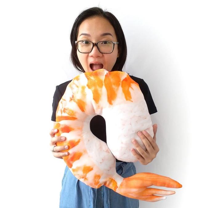 Bantal Leher Udang Ebi Sashimi penggemar makanan Jepang