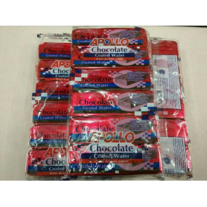wafer Apollo rasa coklat dan susu isi 12pcs