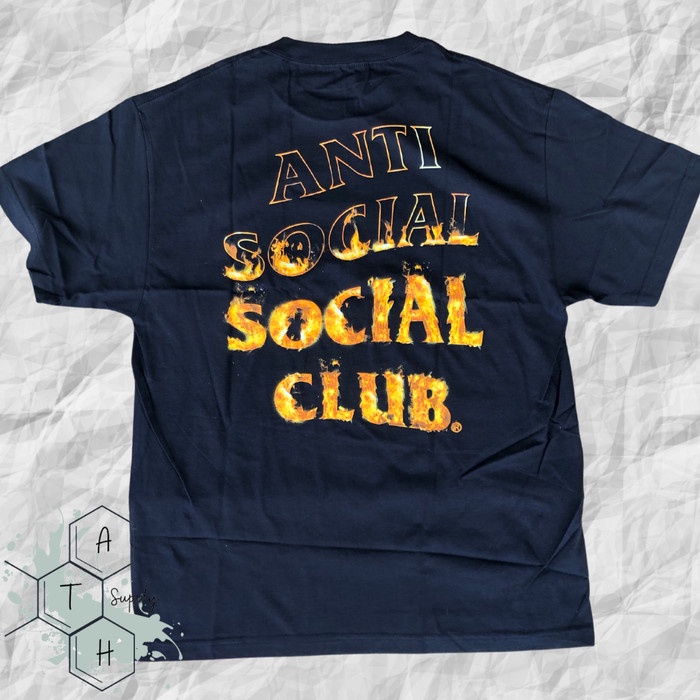 Anti Social Social Club ASSC Flame Black Ter 100% Original Authentic