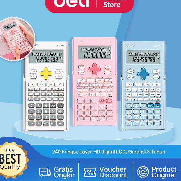 

Terlaris FTW8T Deli Calculator Scientific Kalkulator 240 Fungsi Kalkulasi 3 Warna 1700 84 Super Promo