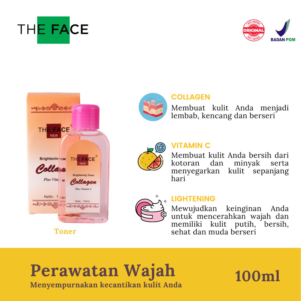 READY* THE FACE COLLAGEN / SABUN / CREAM / TONER / SERUM The Face Collagen / Brightening Collagen With Vitamin C - BPOM