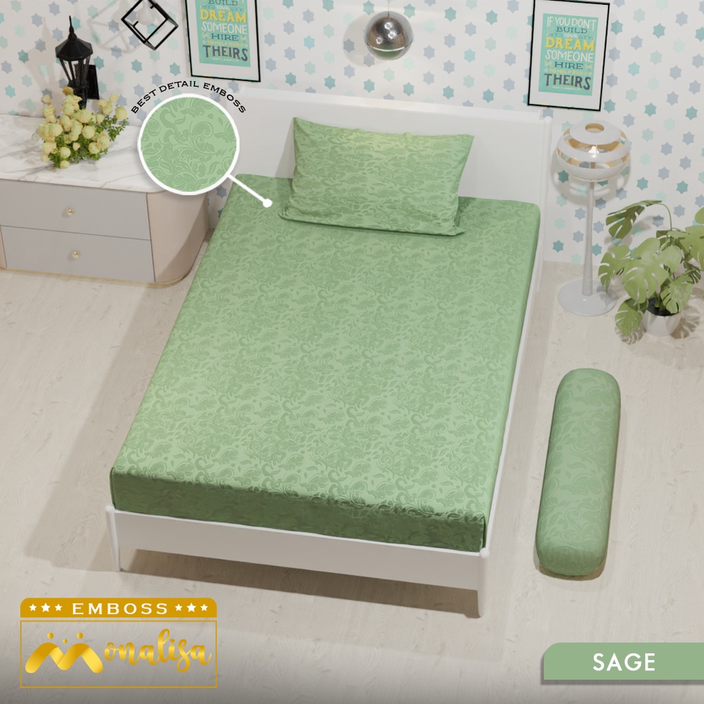 Monalisa Emboss Sprei Uk 90/100/120 - Sage